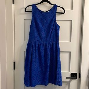 Blue Kenzie Dress with textured florals